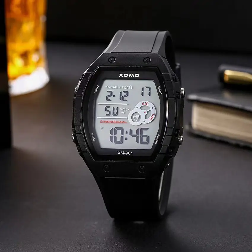 Men's Black Digital Alarm Watch with Matcha Design - Image 7