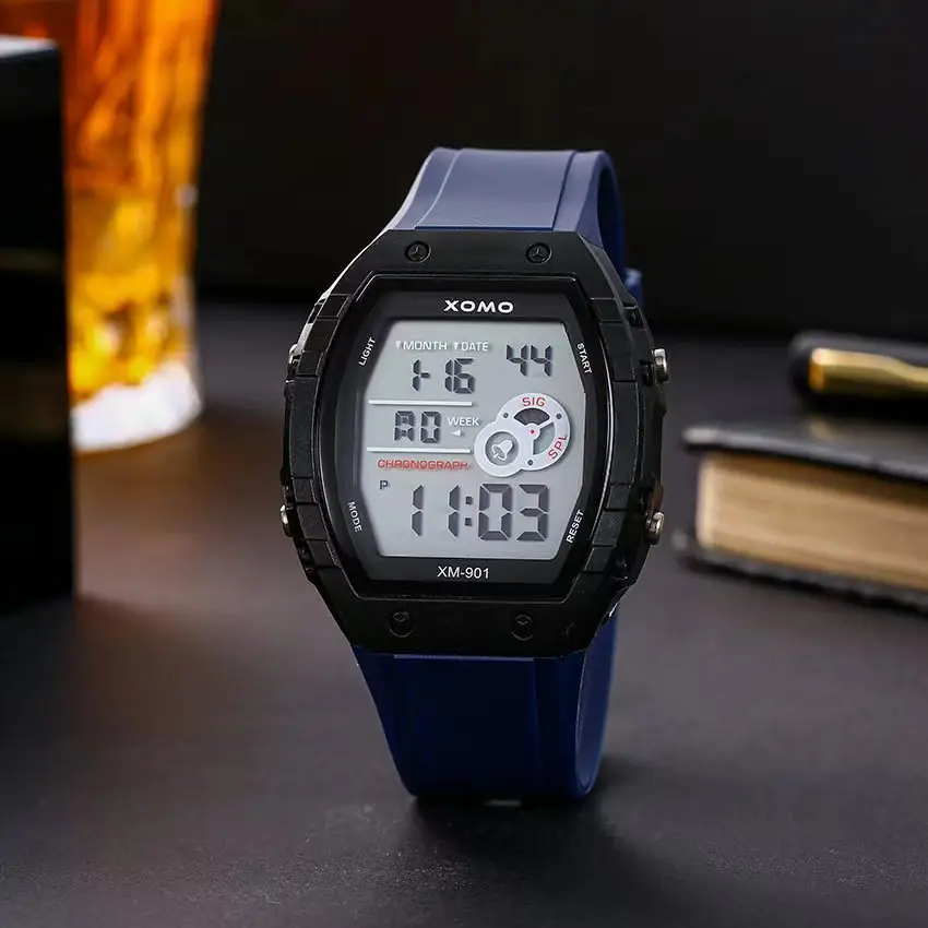 Men's Black Digital Alarm Watch with Matcha Design - Image 8