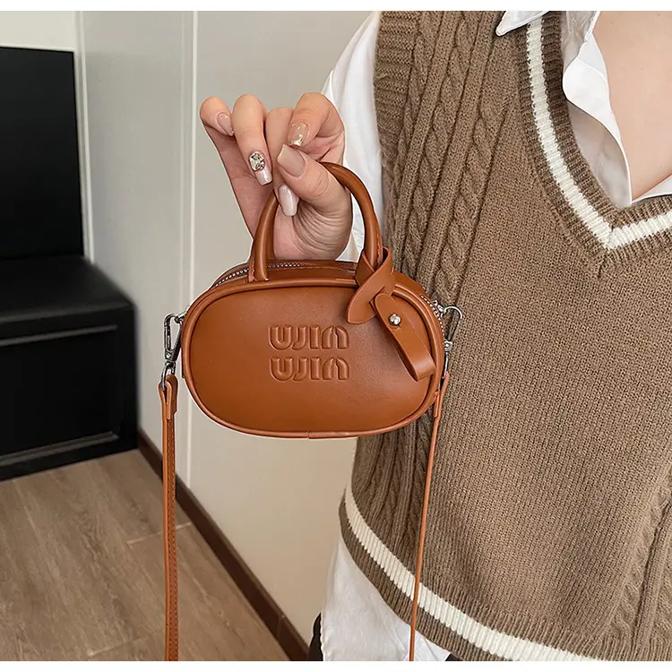 Women's Retro Brown Crossbody Bowling Bag 2024 — feature 23