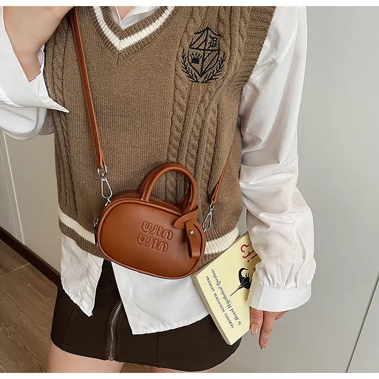 Women's Retro Brown Crossbody Bowling Bag 2024 — feature 25