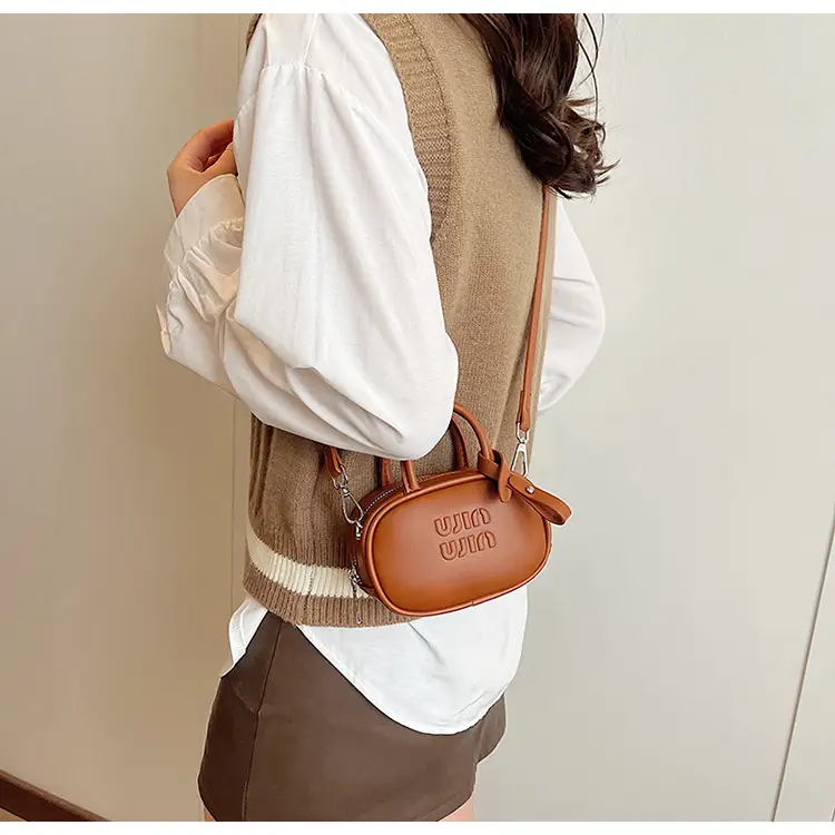 Women's Retro Brown Crossbody Bowling Bag 2024 — feature 27