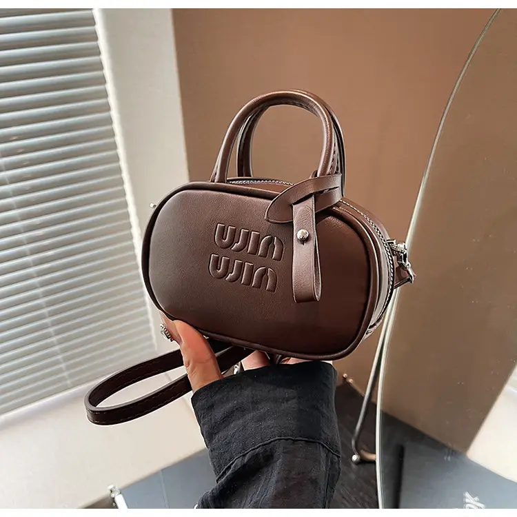 Women's Retro Brown Crossbody Bowling Bag 2024 — feature 28