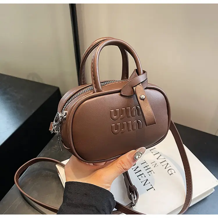 Women's Retro Brown Crossbody Bowling Bag 2024 — feature 29