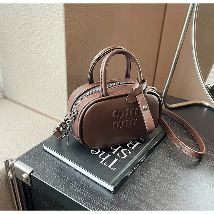 Women's Retro Brown Crossbody Bowling Bag 2024 — feature 30