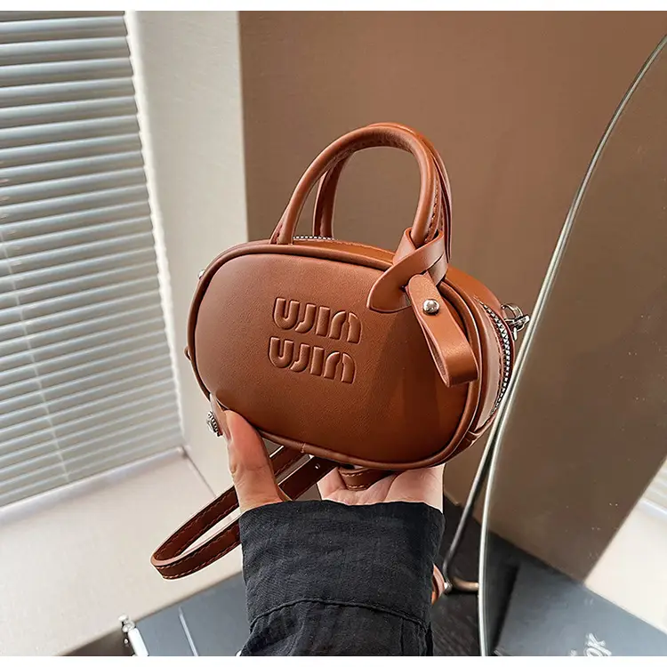Women's Retro Brown Crossbody Bowling Bag 2024 — feature 34