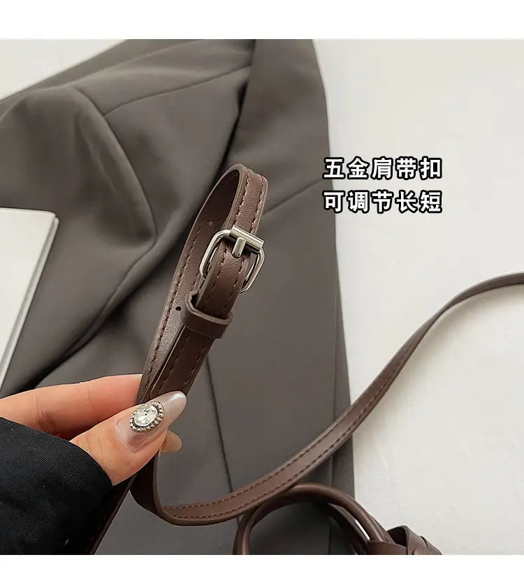 Women's Retro Brown Crossbody Bowling Bag 2024 — feature 7
