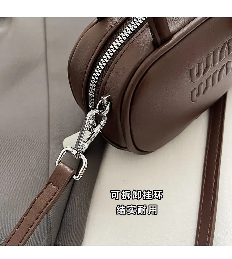 Women's Retro Brown Crossbody Bowling Bag 2024 — feature 8
