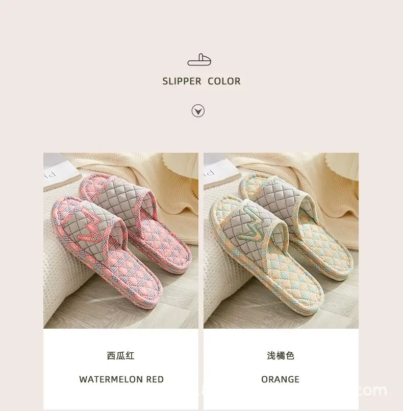 Cross-border Cotton Fabric Mute Three-layer Thickened Cloth Bottom Home Slippers Spring and Autumn Indoor Household Floor Machine Washable Slippers — feature 2