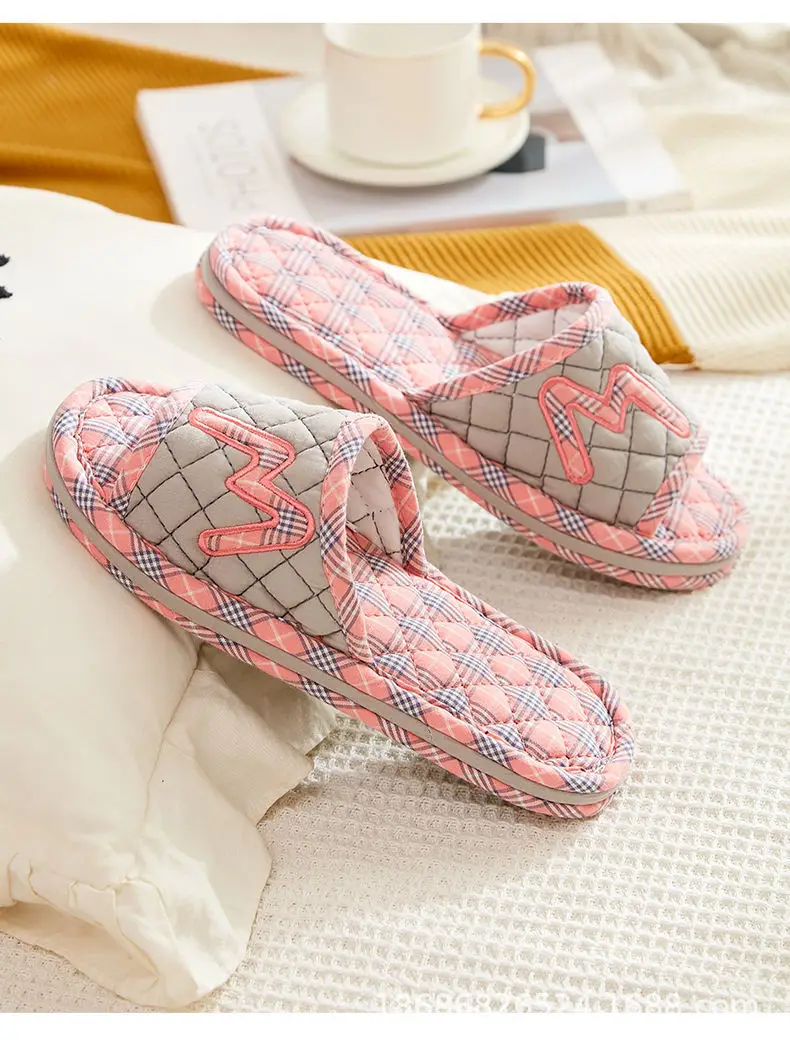 Cross-border Cotton Fabric Mute Three-layer Thickened Cloth Bottom Home Slippers Spring and Autumn Indoor Household Floor Machine Washable Slippers — feature 21
