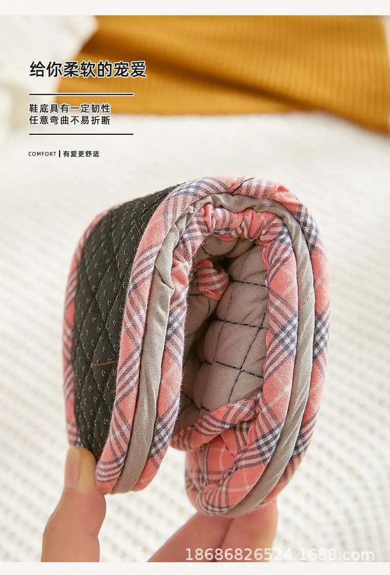 Cross-border Cotton Fabric Mute Three-layer Thickened Cloth Bottom Home Slippers Spring and Autumn Indoor Household Floor Machine Washable Slippers — feature 8