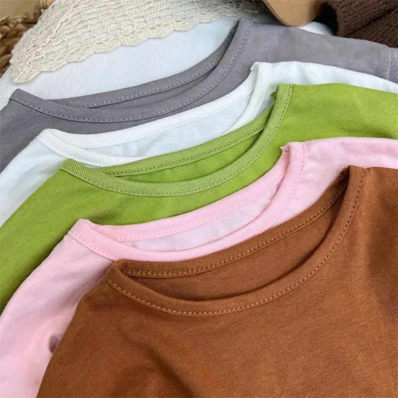 Girls Long Sleeve Cotton T-Shirt Brown - Image 7