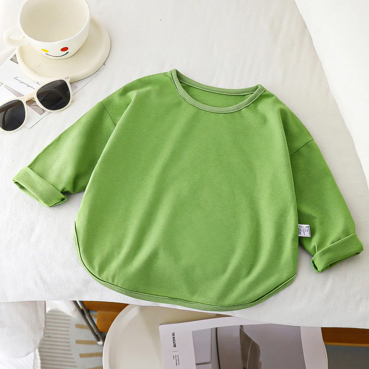 Girls Long Sleeve Cotton T-Shirt Brown - Image 9