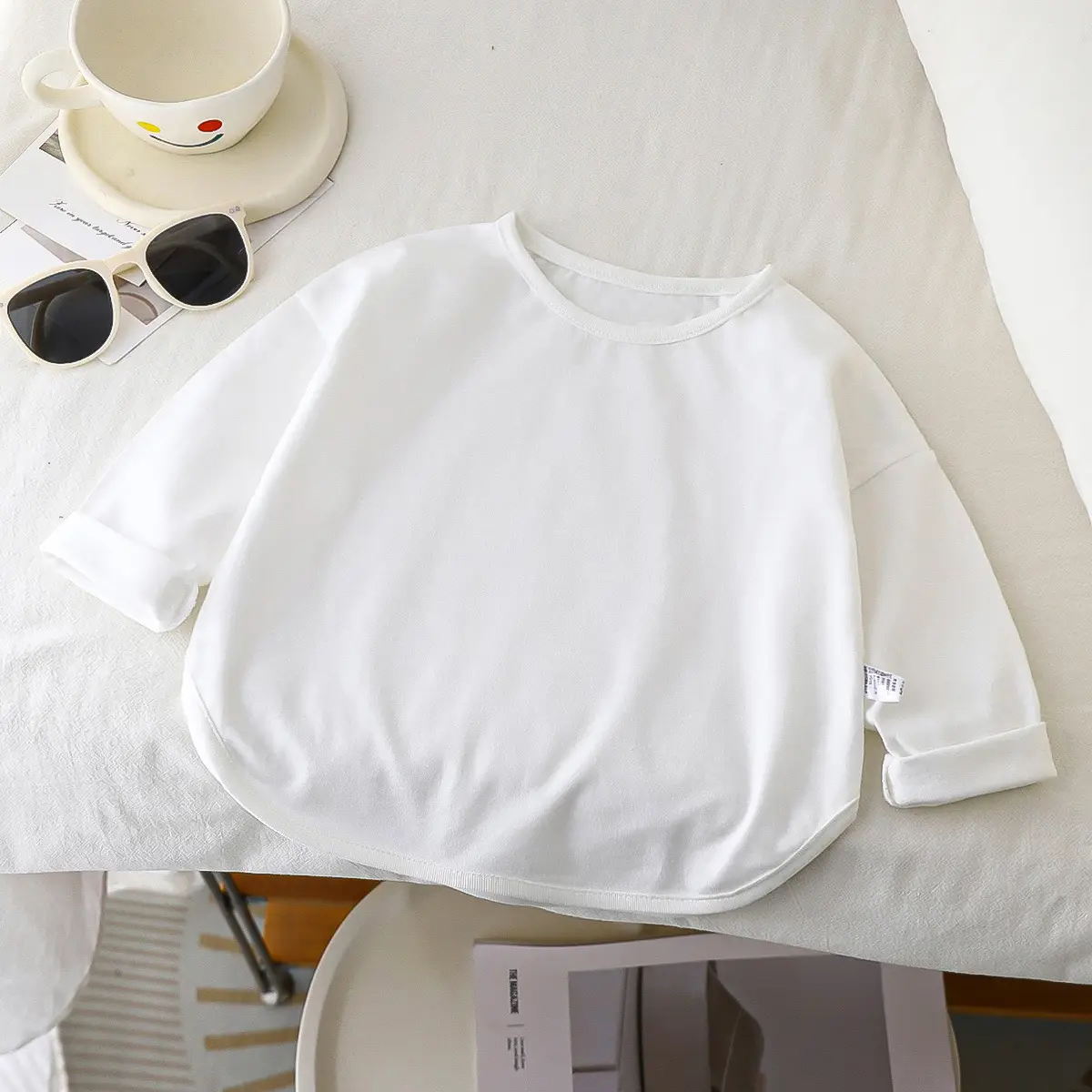 Girls Long Sleeve Cotton T-Shirt Brown - Image 2