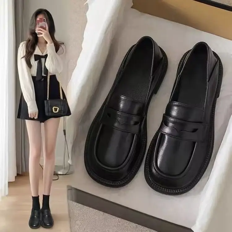 2025 Spring New Soft Leather Small Leather Shoes Women's Work Soft Soled Shoes British Style Loafers Women's Easiest for Match Shoes Women - Image 4