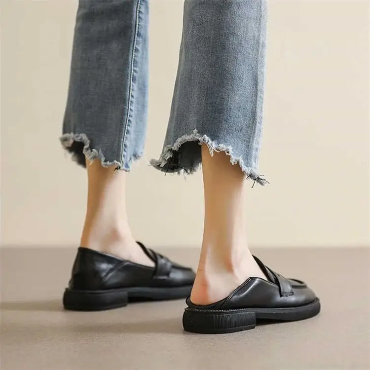 2025 Spring New Soft Leather Small Leather Shoes Women's Work Soft Soled Shoes British Style Loafers Women's Easiest for Match Shoes Women - Image 5