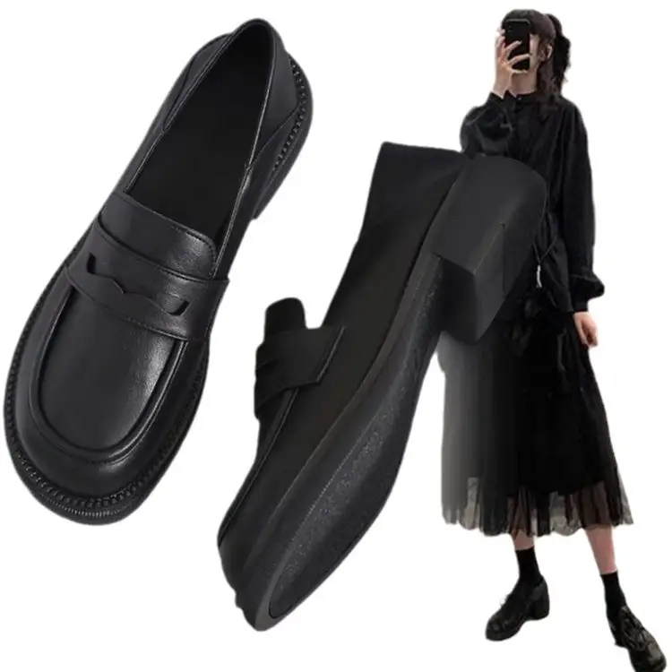 2025 Spring New Soft Leather Small Leather Shoes Women's Work Soft Soled Shoes British Style Loafers Women's Easiest for Match Shoes Women - Image 6