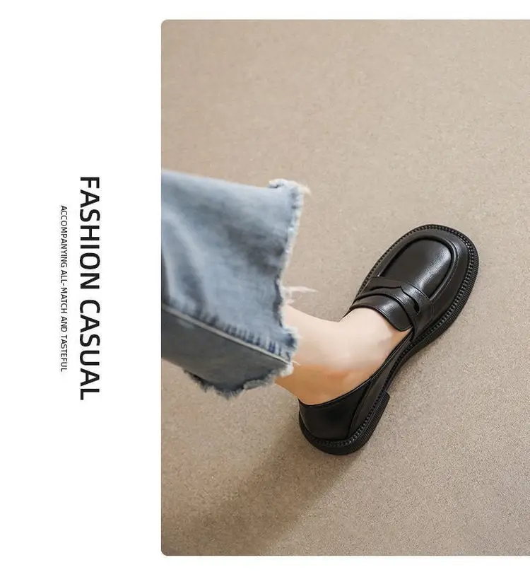 2025 Spring New Soft Leather Small Leather Shoes Women's Work Soft Soled Shoes British Style Loafers Women's Easiest for Match Shoes Women — feature 4