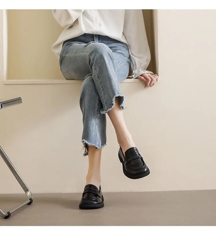 2025 Spring New Soft Leather Small Leather Shoes Women's Work Soft Soled Shoes British Style Loafers Women's Easiest for Match Shoes Women — feature 6