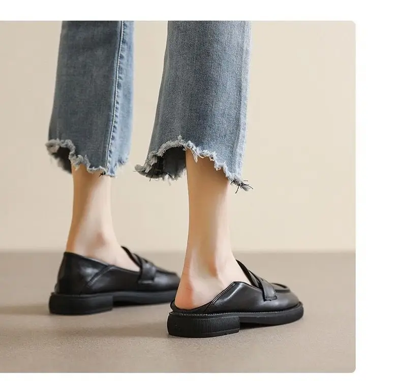 2025 Spring New Soft Leather Small Leather Shoes Women's Work Soft Soled Shoes British Style Loafers Women's Easiest for Match Shoes Women — feature 7