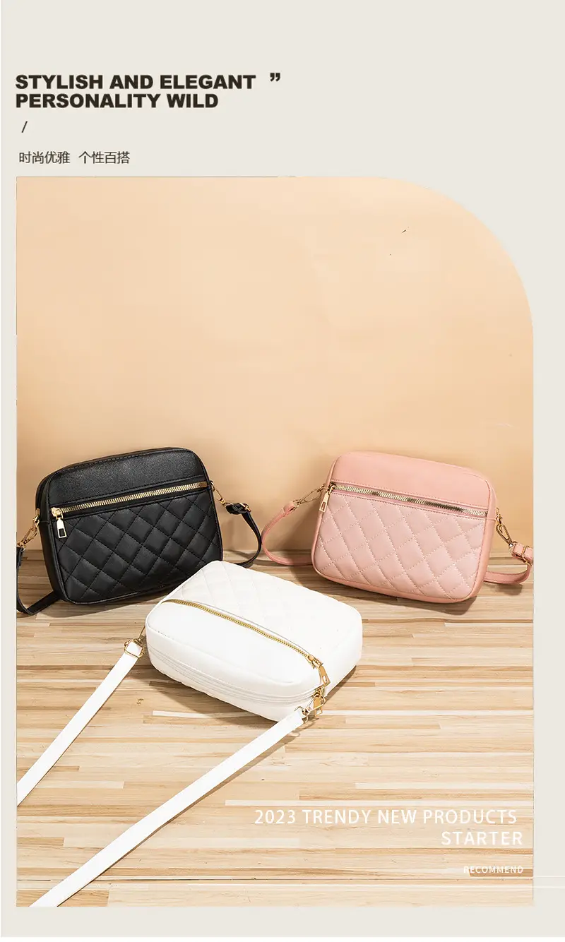 White Rhombus Quilted Shoulder Bag for Women — feature 1