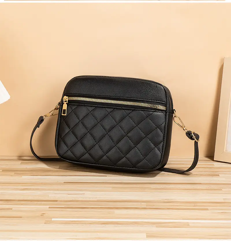 White Rhombus Quilted Shoulder Bag for Women — feature 10
