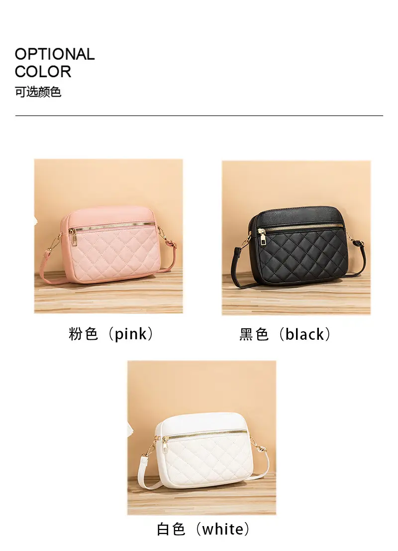 White Rhombus Quilted Shoulder Bag for Women — feature 3