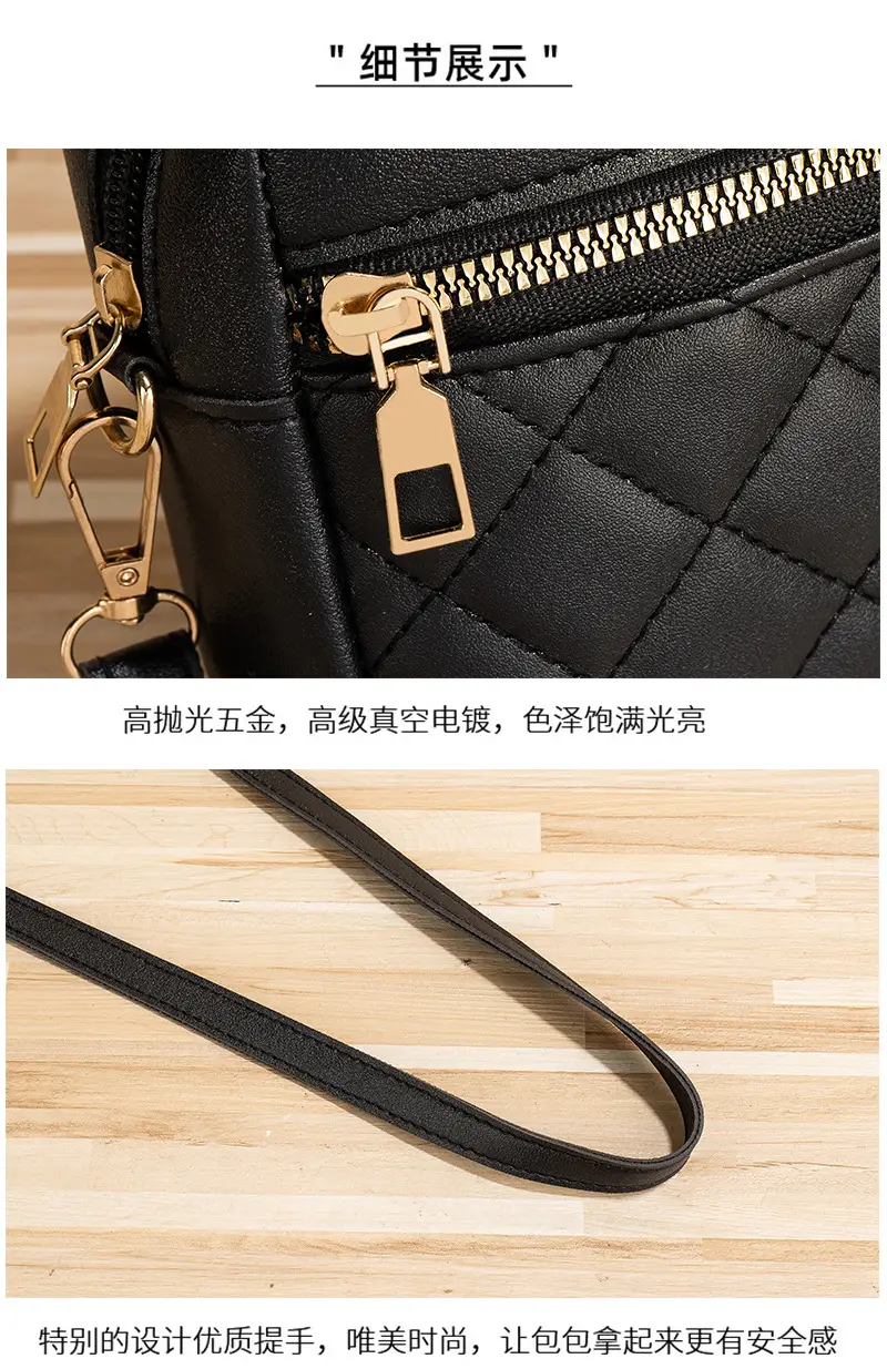 White Rhombus Quilted Shoulder Bag for Women — feature 5