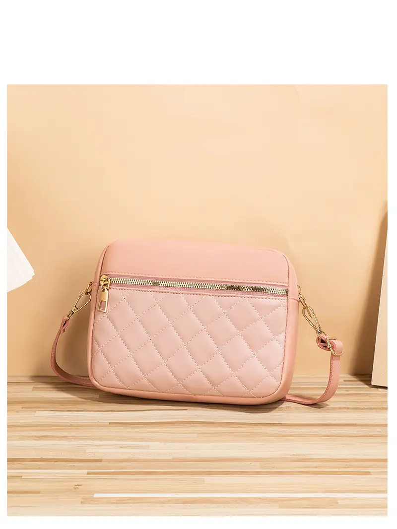White Rhombus Quilted Shoulder Bag for Women — feature 8