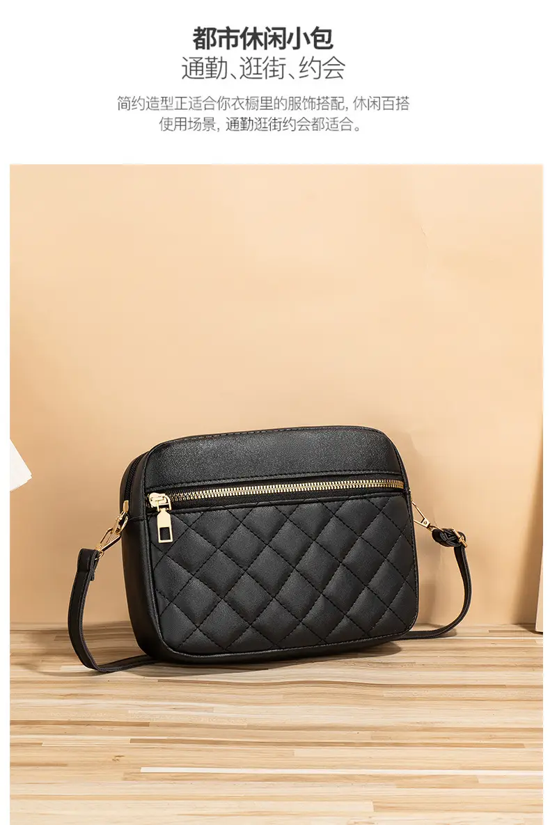 White Rhombus Quilted Shoulder Bag for Women — feature 9