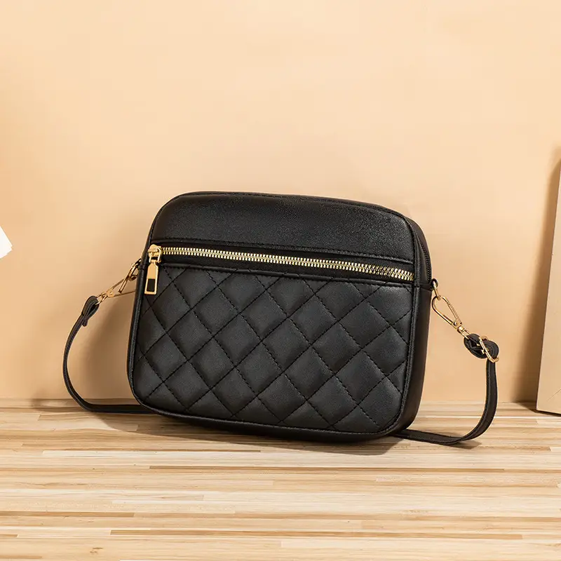 White Rhombus Quilted Shoulder Bag for Women - Image 2