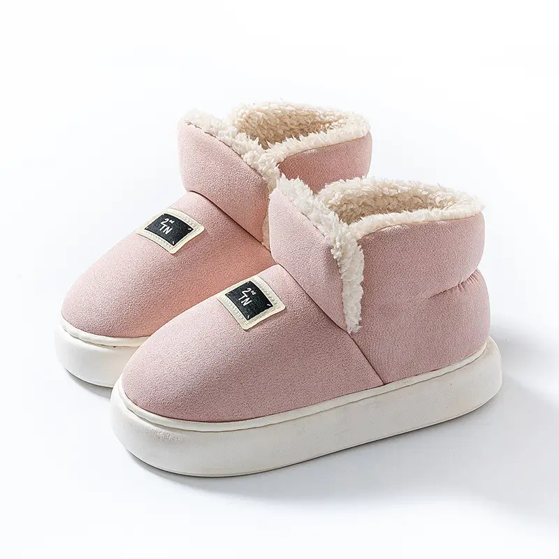 Snow Boots Cotton Slippers Women's Autumn and Winter Wrap Heel Thick-soled Shoes with Dung-feeling Warm fleece-lined Thickened Comfortable All-match Moon Shoes