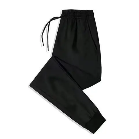Plus Size Men Fleece Zipper Trousers Grey Black - Image 29