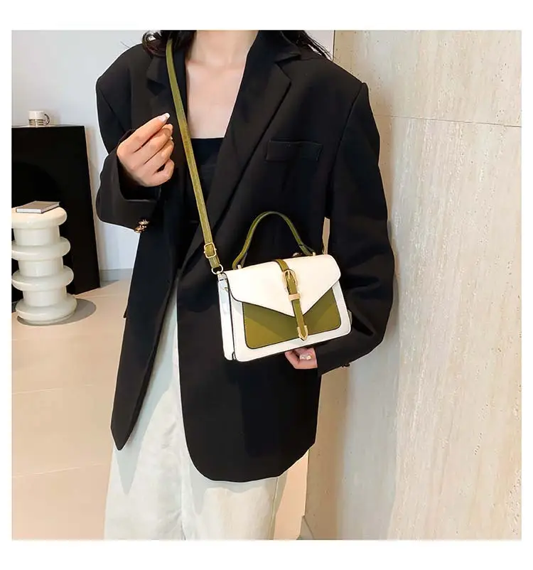 Women's Retro Contrast Shoulder Bag 2024 Autumn — feature 14