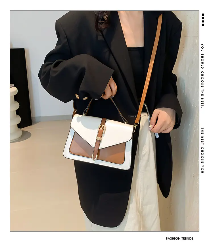 Women's Retro Contrast Shoulder Bag 2024 Autumn — feature 2