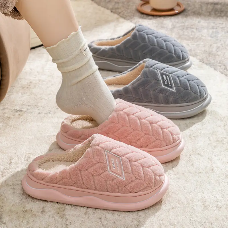 Cixi Cotton Slippers Women's Spring and Autumn and Winter Moon Shoes Home Indoor Non-slip Thick Sole Home Warm Couple Men - Image 24