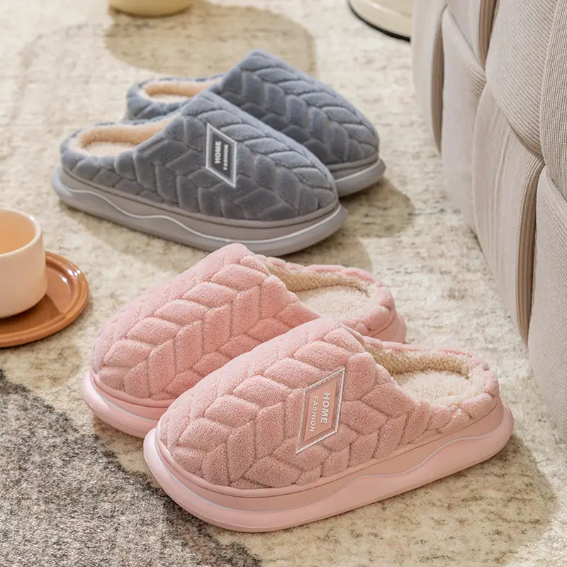 Cixi Cotton Slippers Women's Spring and Autumn and Winter Moon Shoes Home Indoor Non-slip Thick Sole Home Warm Couple Men - Image 25