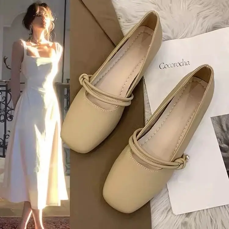 Women's Low Heeled Flat Shoes Autumn 2024 Square Toe - Image 4