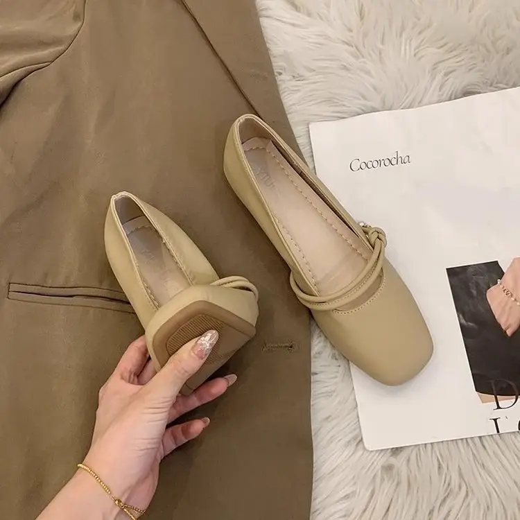 Women's Low Heeled Flat Shoes Autumn 2024 Square Toe - Image 6