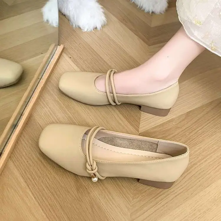 Women's Low Heeled Flat Shoes Autumn 2024 Square Toe — feature 1