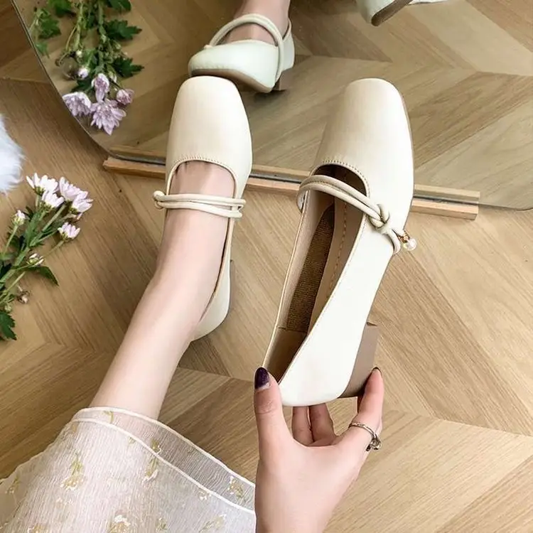 Women's Low Heeled Flat Shoes Autumn 2024 Square Toe — feature 11