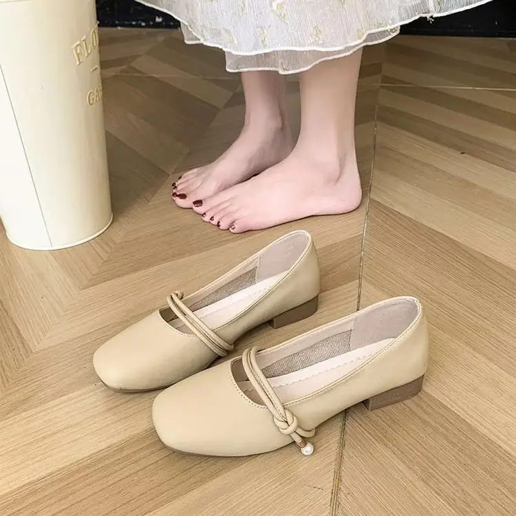 Women's Low Heeled Flat Shoes Autumn 2024 Square Toe — feature 12