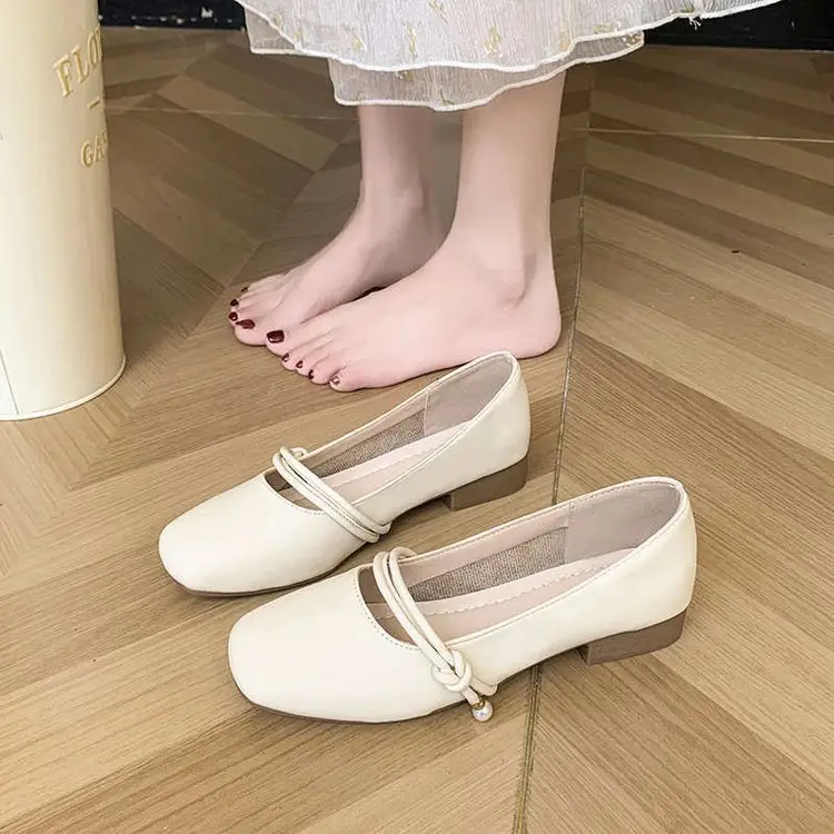 Women's Low Heeled Flat Shoes Autumn 2024 Square Toe — feature 13