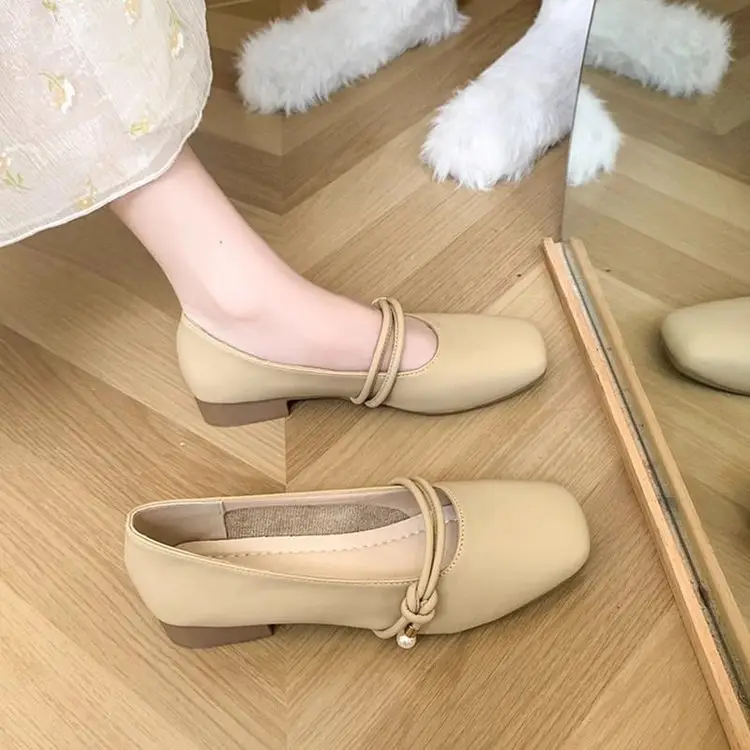 Women's Low Heeled Flat Shoes Autumn 2024 Square Toe — feature 2
