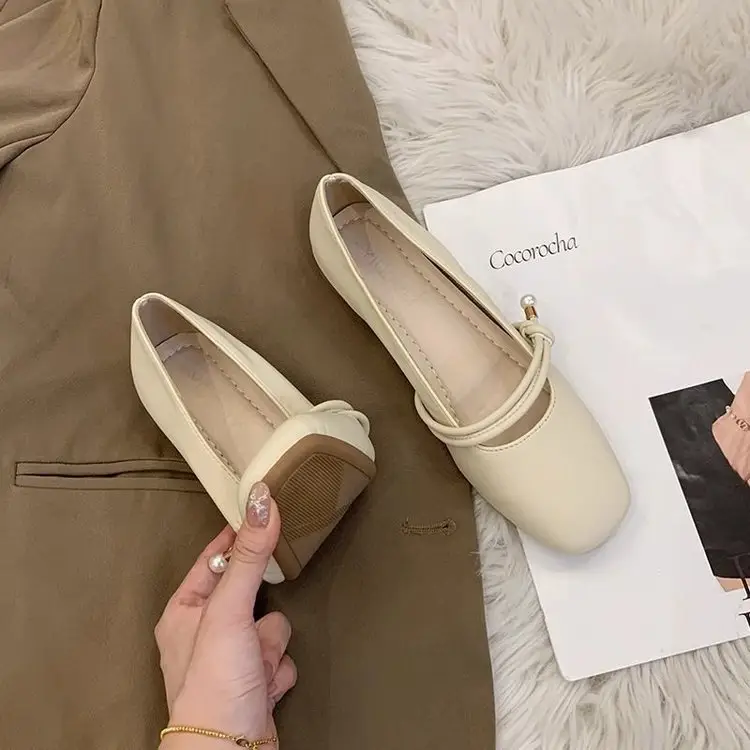 Women's Low Heeled Flat Shoes Autumn 2024 Square Toe — feature 3