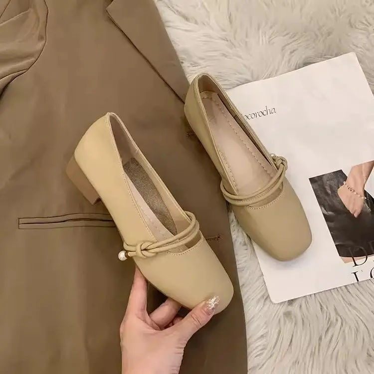 Women's Low Heeled Flat Shoes Autumn 2024 Square Toe — feature 5