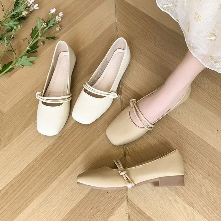 Women's Low Heeled Flat Shoes Autumn 2024 Square Toe — feature 6