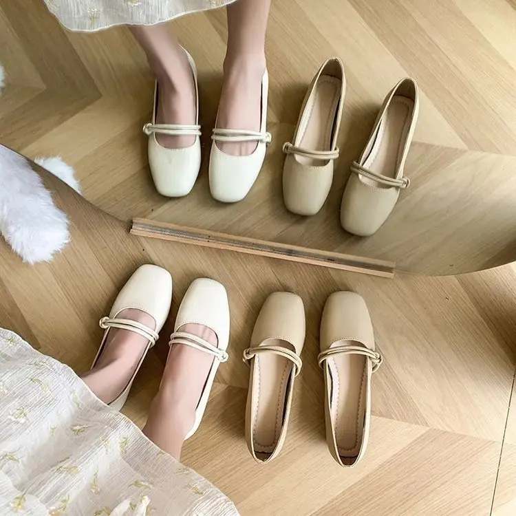 Women's Low Heeled Flat Shoes Autumn 2024 Square Toe — feature 7
