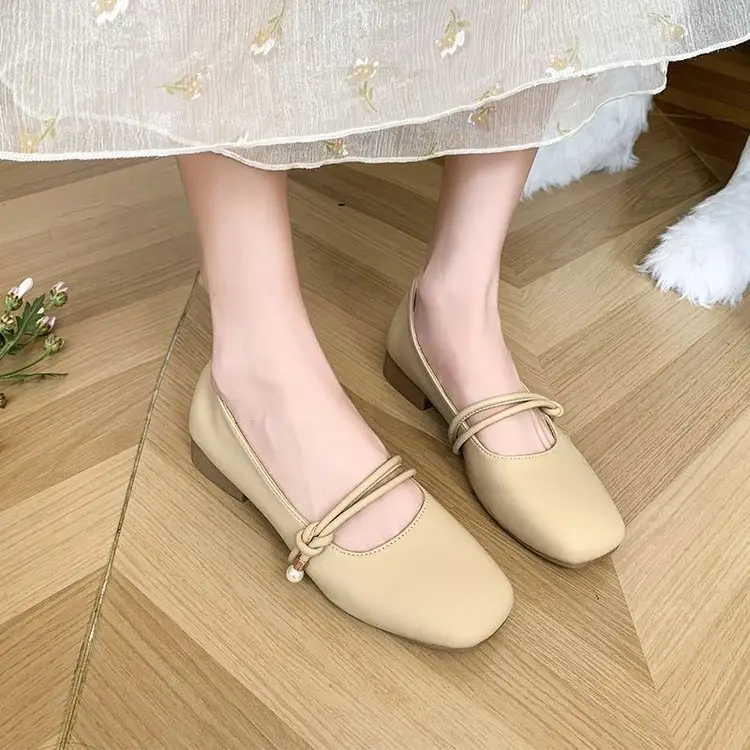 Women's Low Heeled Flat Shoes Autumn 2024 Square Toe — feature 8