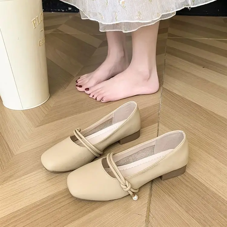 Women's Low Heeled Flat Shoes Autumn 2024 Square Toe — feature 9