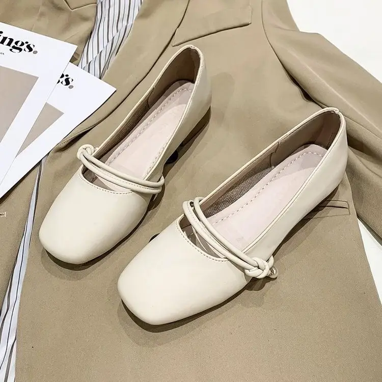 Women's Low Heeled Flat Shoes Autumn 2024 Square Toe - Image 2